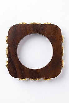 Brown Kundan Polki Bangle