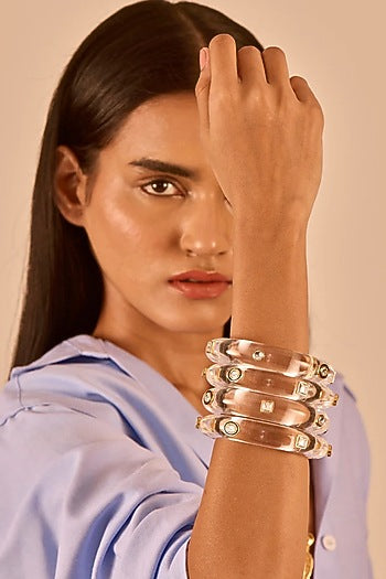 White Kundan Polki Bangle