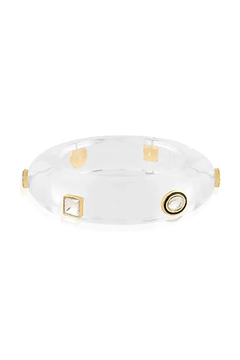 White Kundan Polki Bangle