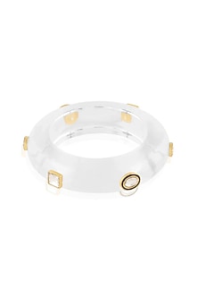 White Kundan Polki Bangle