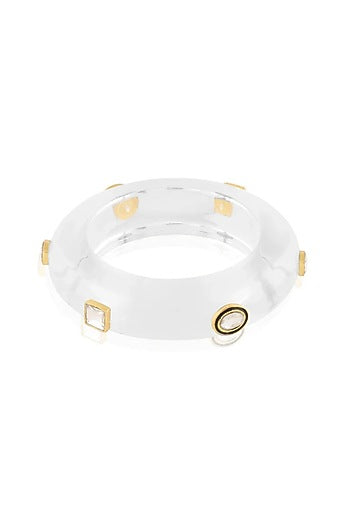 White Kundan Polki Bangle