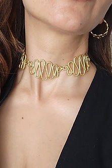 Gold Finish Mini Choker Necklace