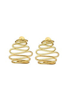 Gold Finish Statement Hoop Earrings