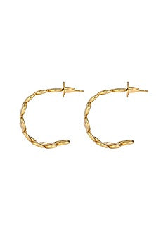 Gold Finish Statement Hoop Earrings