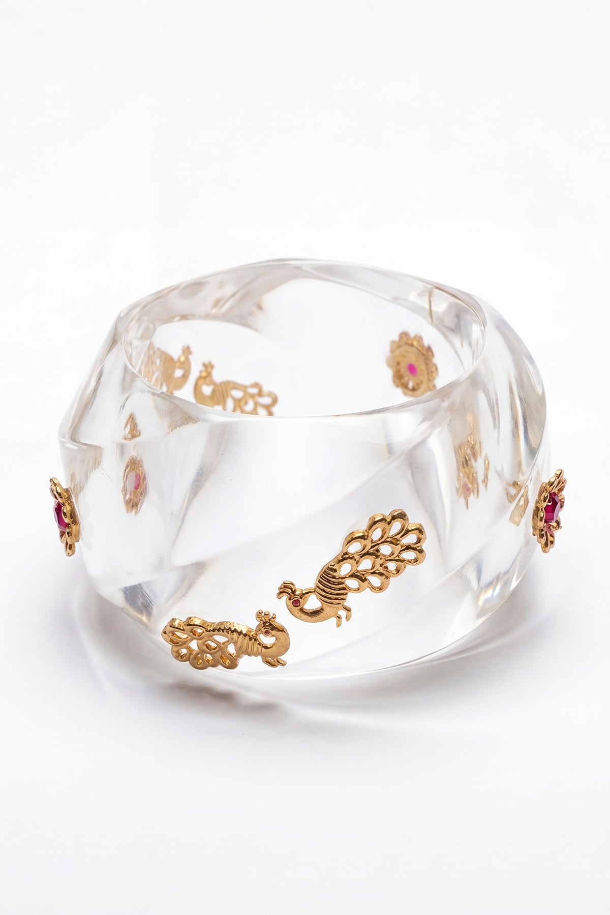 Gold Plated Transparent Resin Bangle