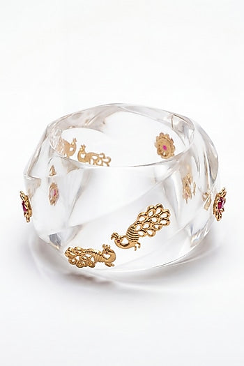 Gold Plated Transparent Resin Bangle