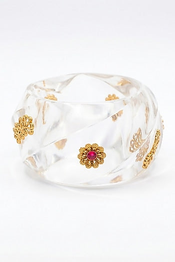 Gold Plated Transparent Resin Bangle