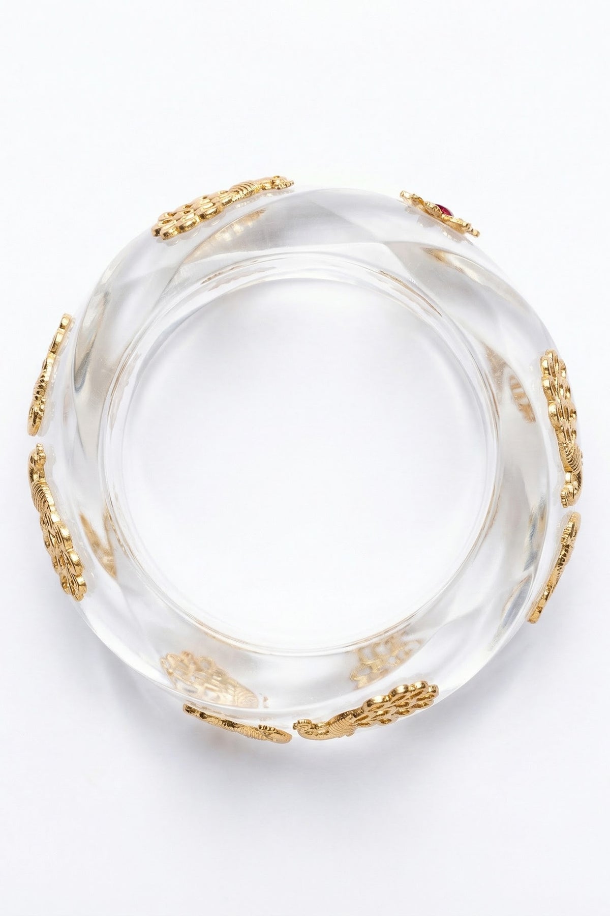 Gold Plated Transparent Resin Bangle