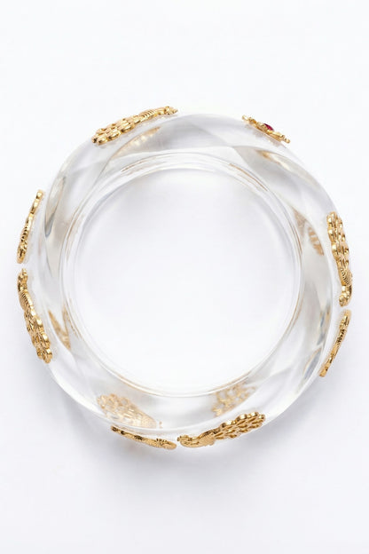 Gold Plated Transparent Resin Bangle