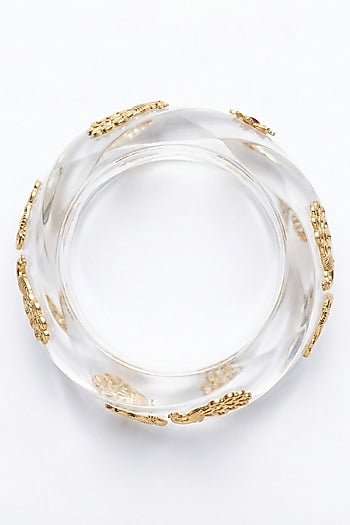 Gold Plated Transparent Resin Bangle