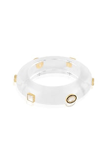 Gold Plated Kundan Polki Resin Bangle