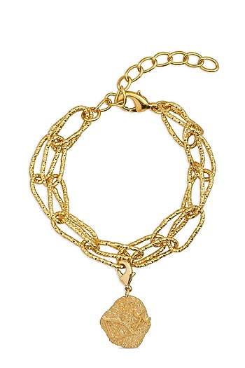 Gold Finish Zodiac Sagittarius Charm Bracelet