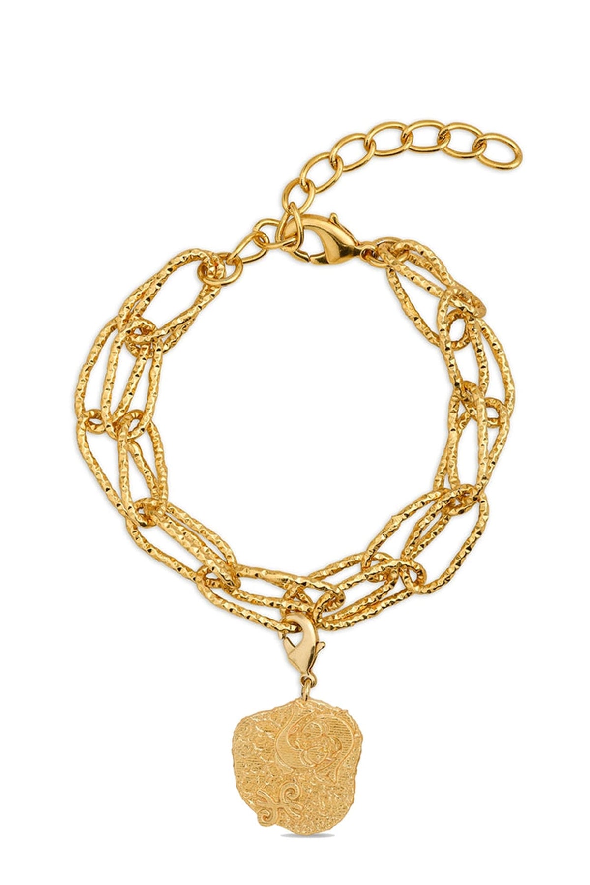 Gold Finish Zodiac Pisces Charm Bracelet