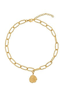 Gold Finish Zodiac Cancer Charm Necklace