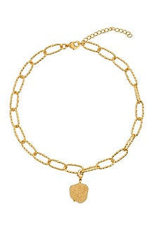 Gold Finish Pisces Charm Chain Necklace