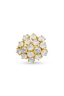 Gold Finish Bauble Crystal Ring