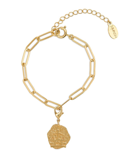 Gold Finish Zodiac Libra Charm Bracelet