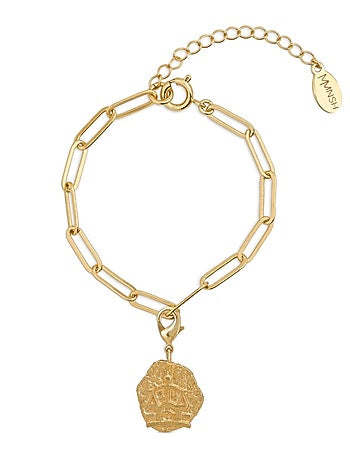 Gold Finish Zodiac Libra Charm Bracelet