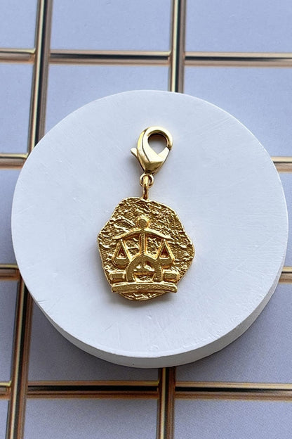 Gold Finish Zodiac Libra Charm Bracelet