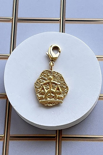 Gold Finish Zodiac Libra Charm Bracelet