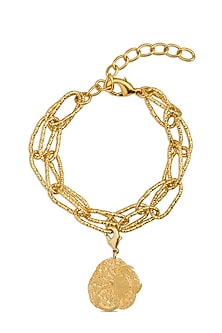 Gold Finish Zodiac Cancer Charm Bracelet
