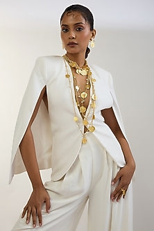 Gold Plated Long Layered Necklace