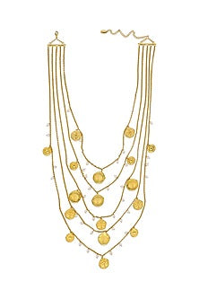 Gold Plated Long Layered Necklace