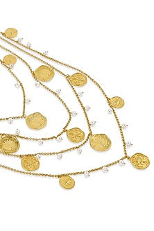 Gold Plated Long Layered Necklace