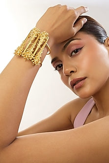 Gold Plated Vine Statement Cuff
