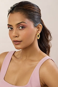 Gold Plated Oval Stud Earrings