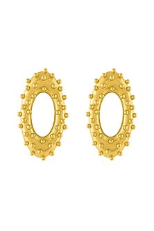 Gold Plated Oval Stud Earrings