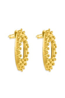 Gold Plated Oval Stud Earrings
