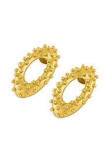 Gold Plated Oval Stud Earrings