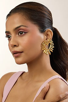 Gold Plated Heart Stud Earrings