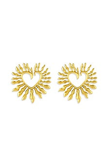 Gold Plated Heart Stud Earrings