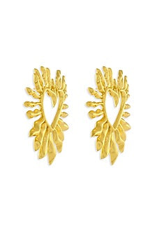 Gold Plated Heart Stud Earrings