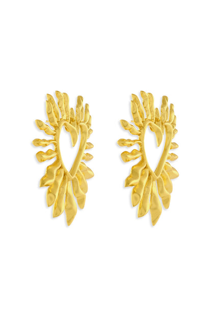 Gold Plated Heart Stud Earrings