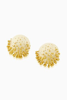 Gold Plated Round Stud Earrings