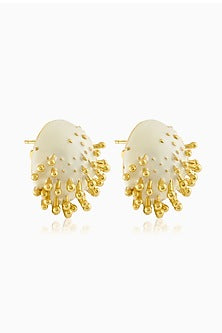 Gold Plated Round Stud Earrings