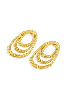 Gold Plated Vine Drop Stud Earrings