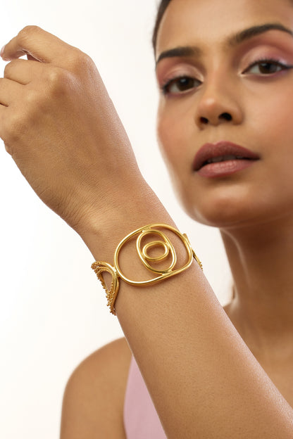 Gold Plated Adjustable Cuff Bracelet
