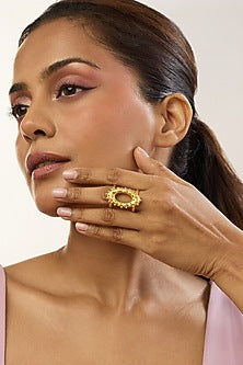 Gold Plated Adjustable Double Ring