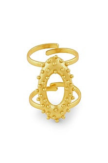 Gold Plated Adjustable Double Ring