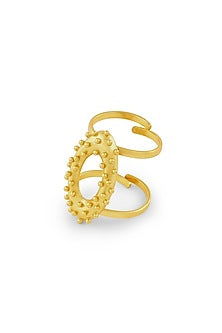 Gold Plated Adjustable Double Ring