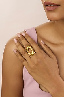 Gold Plated Adjustable Double Ring