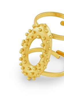 Gold Plated Adjustable Double Ring