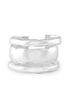 White Rhodium Plated Adjustable Cuff Bracelet