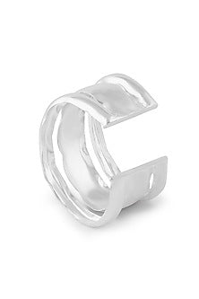 White Rhodium Plated Adjustable Cuff Bracelet