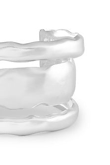 White Rhodium Plated Adjustable Cuff Bracelet