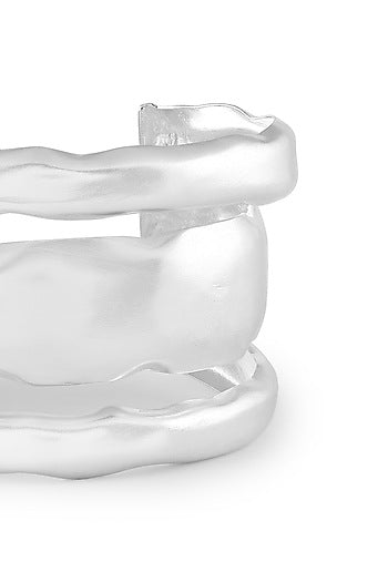 White Rhodium Plated Adjustable Cuff Bracelet